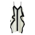 Summer Vacation Idle Contrast Color Women Clothing V neck Brace Maxi Sexy Dress
