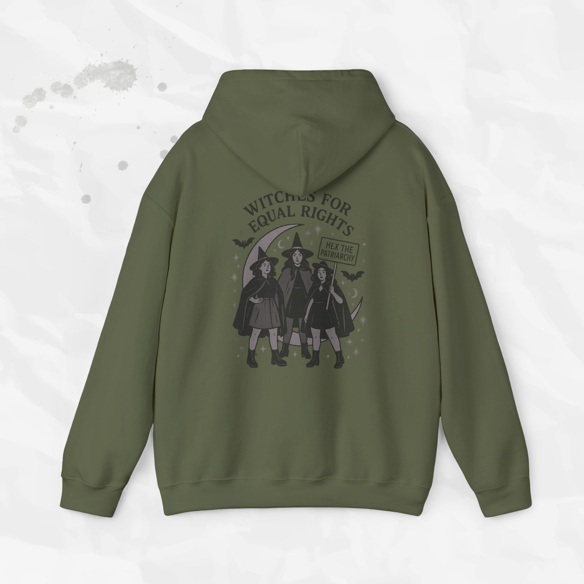 Witches for Equal Rights Graphic Hoodie in Grey or Blue - Image 6