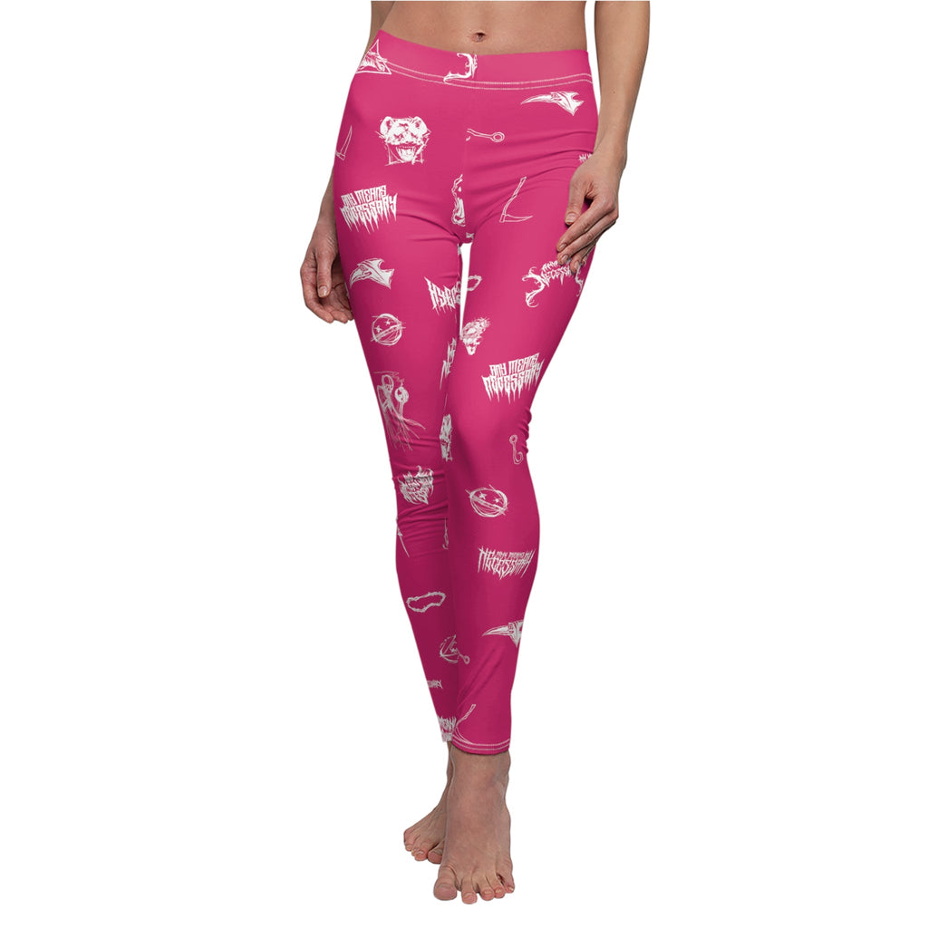 Wingbats Fuchsia Graphic Print Leggings Skinny Fit - Image 5