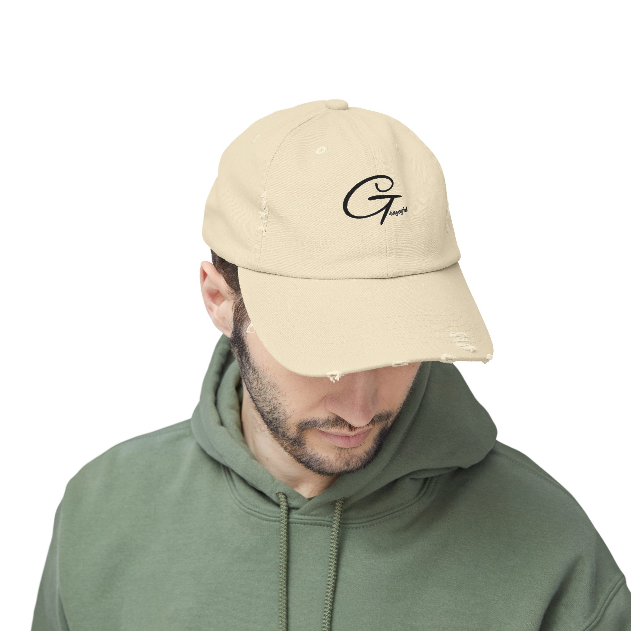 Distressed Cotton Baseball Cap - Unisex Casual Minimalist Hat