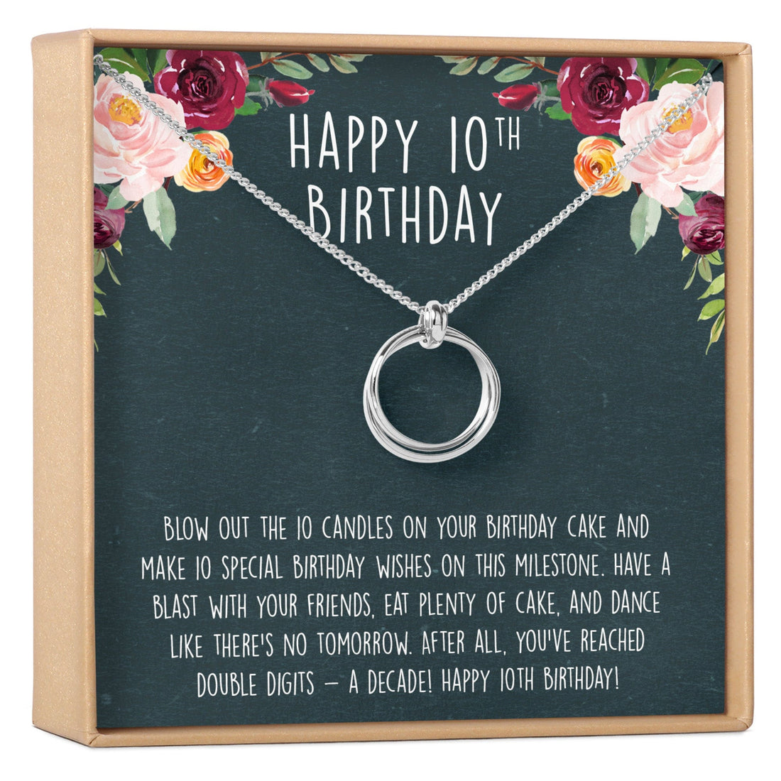 10th Birthday Gift Necklace, Multiple Styles