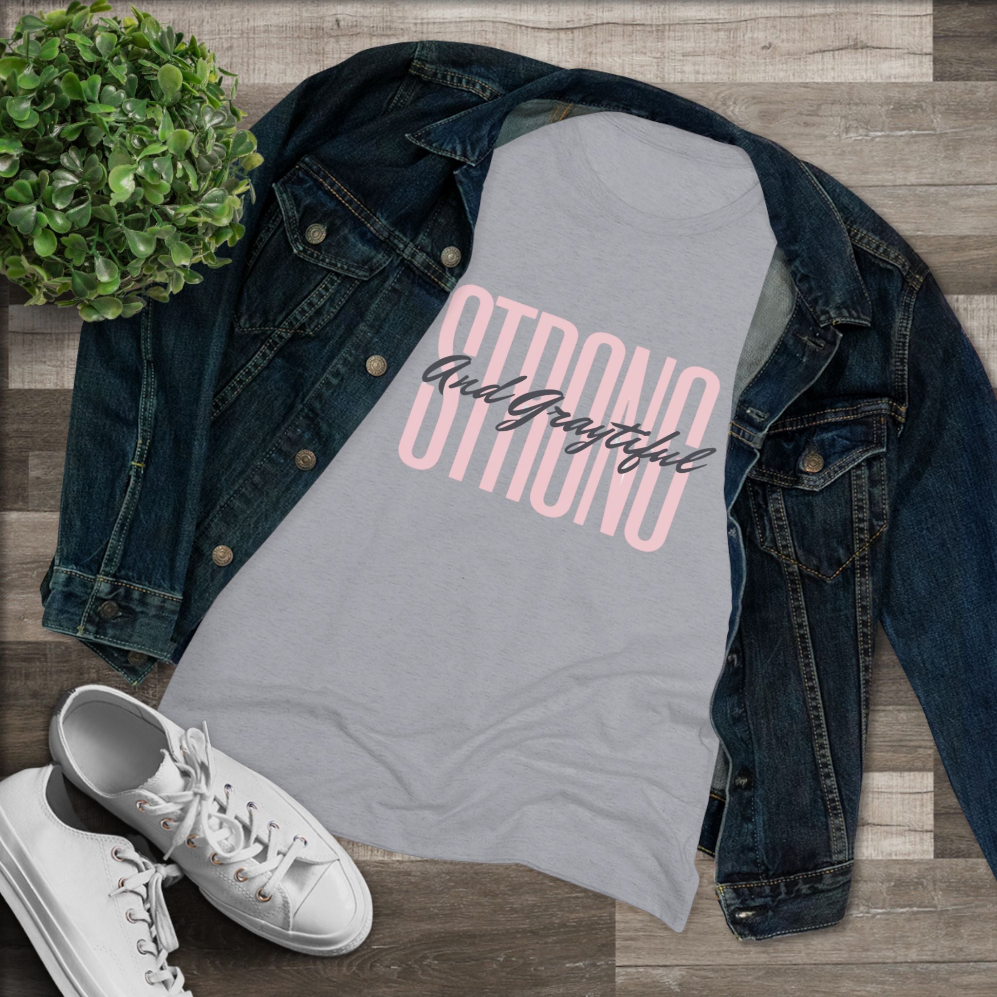 Women's Triblend Casual Minimalist T-Shirt in Gray, Pink, Black