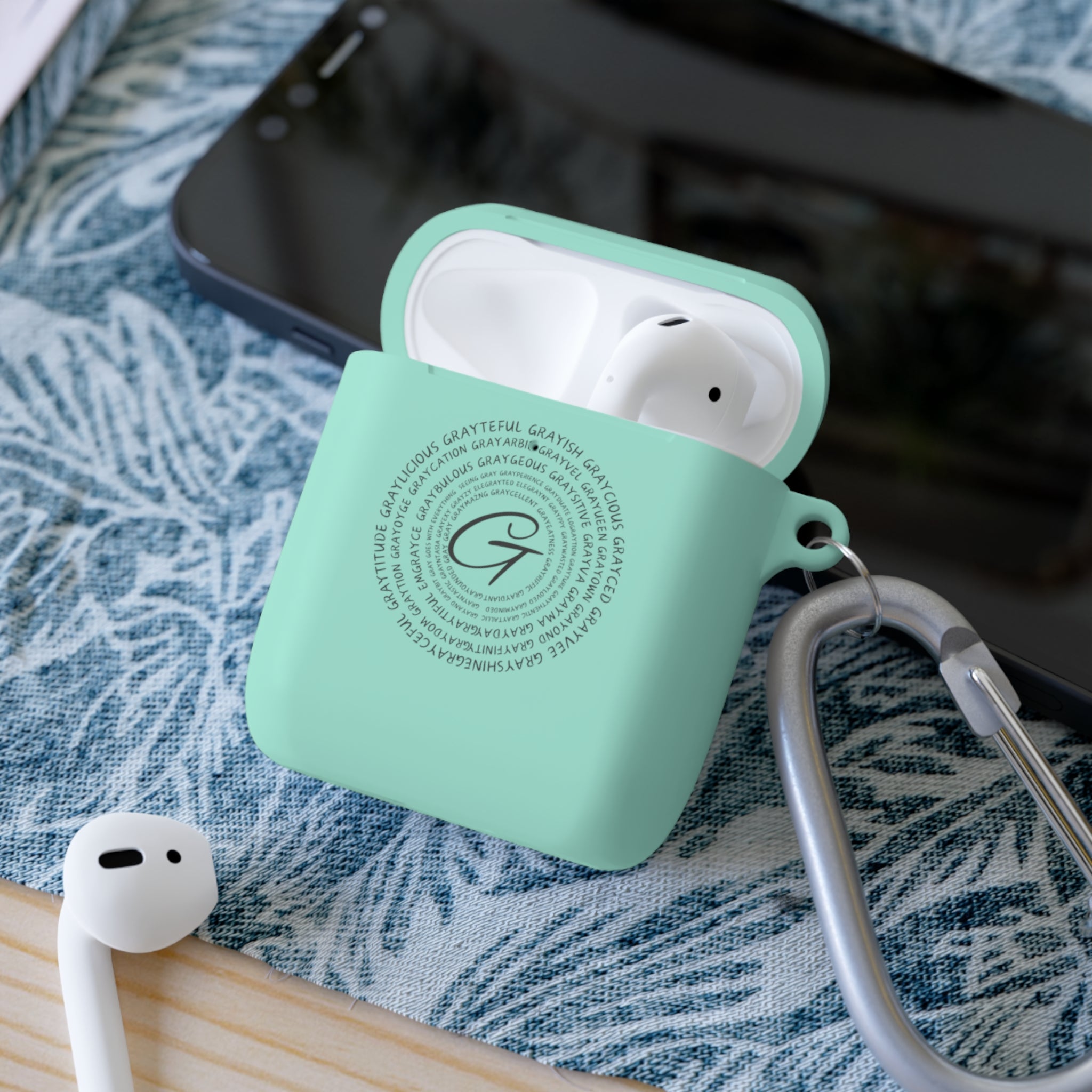 Grateful AirPods Case Cover with Keychain - Minimalist Tech Accessory