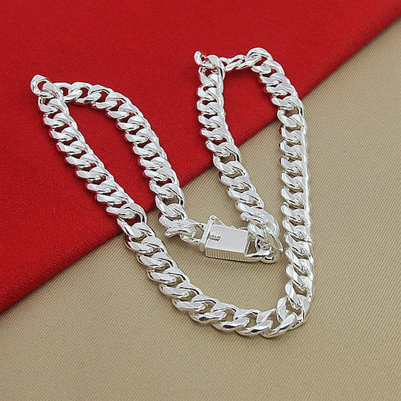 Cuban-link Square-clasp Necklace For Men