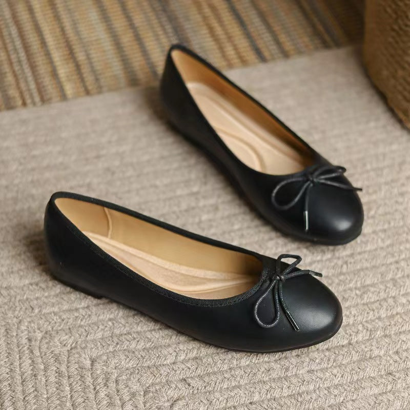 Women's Snakeskin Print Round Toe Slip-On Ballet Flats - Image 8