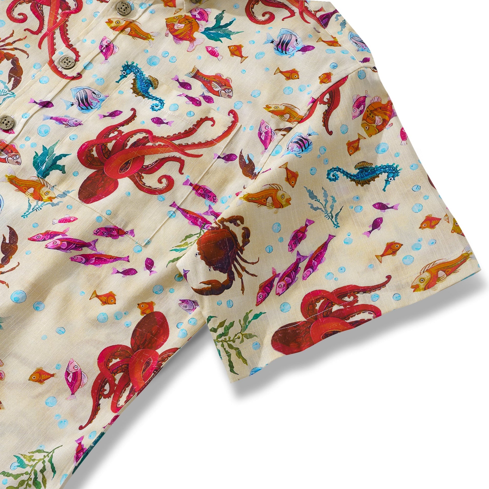 Men's Marine Ecology Short Sleeve Cotton Hawaiian Shirt
