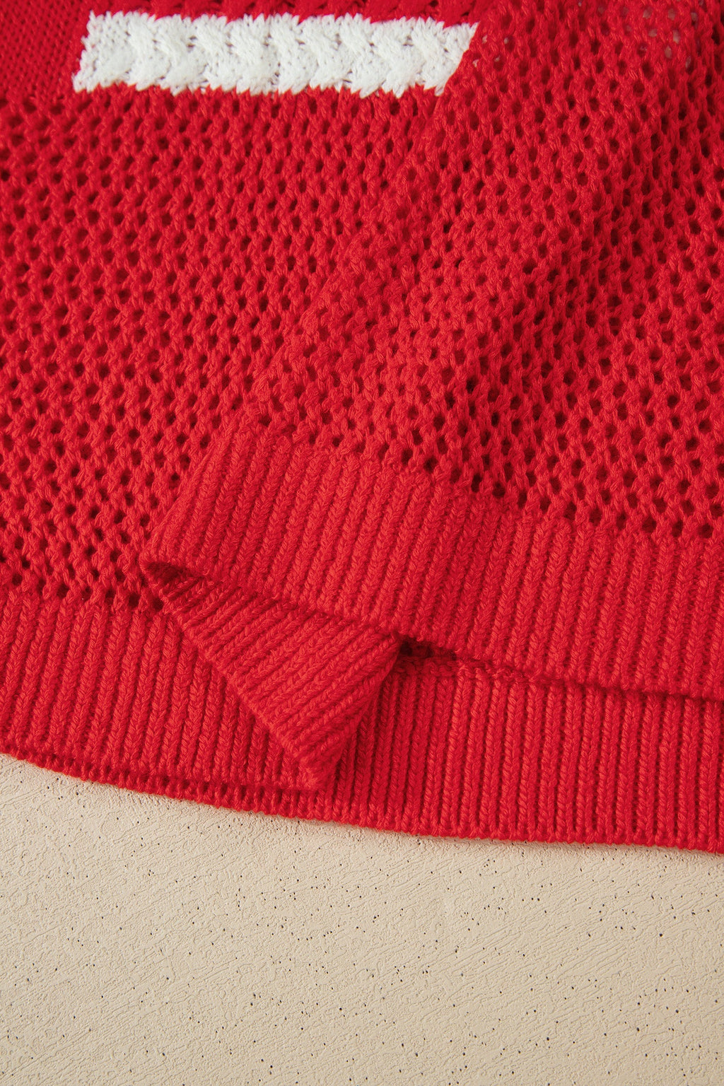 USA Flag Crochet Short Sleeve Sweater Top