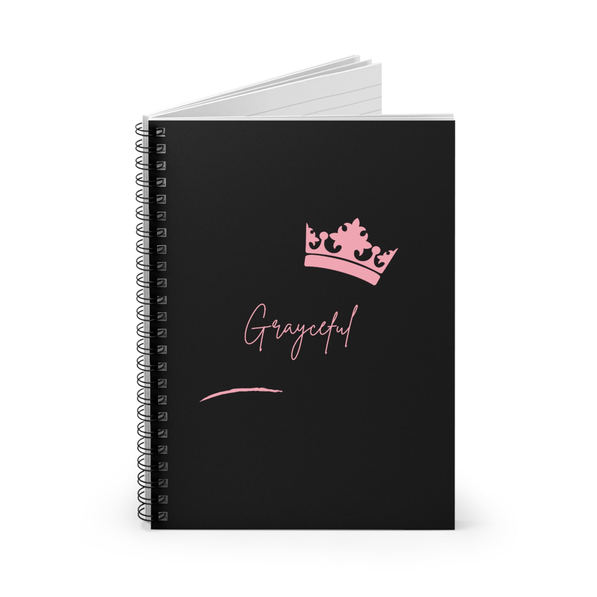 Minimalist Spiral Notebook Ruled Line in Black and Pink