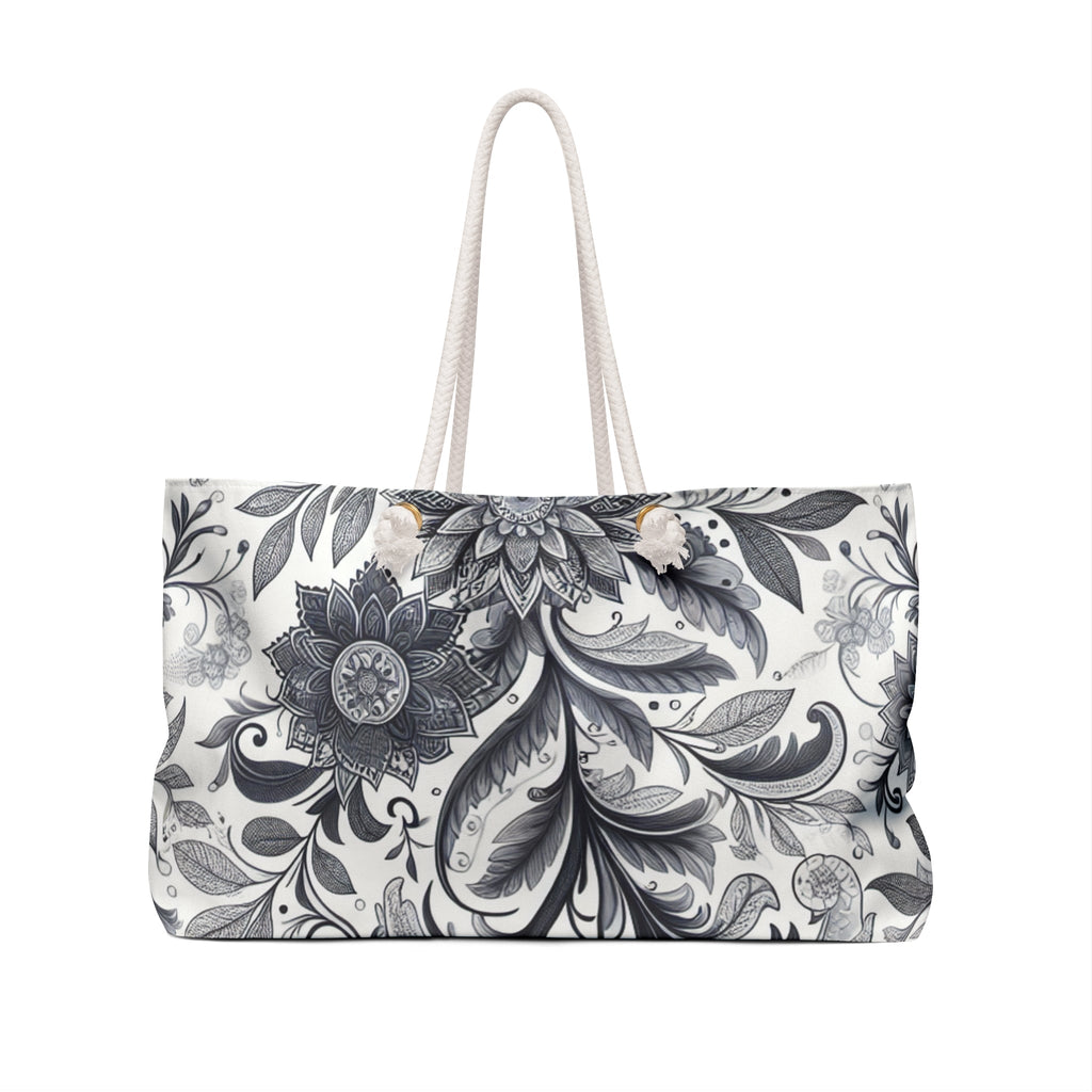 Floral Print Weekender Bag Large Travel Tote for Beach and Gym