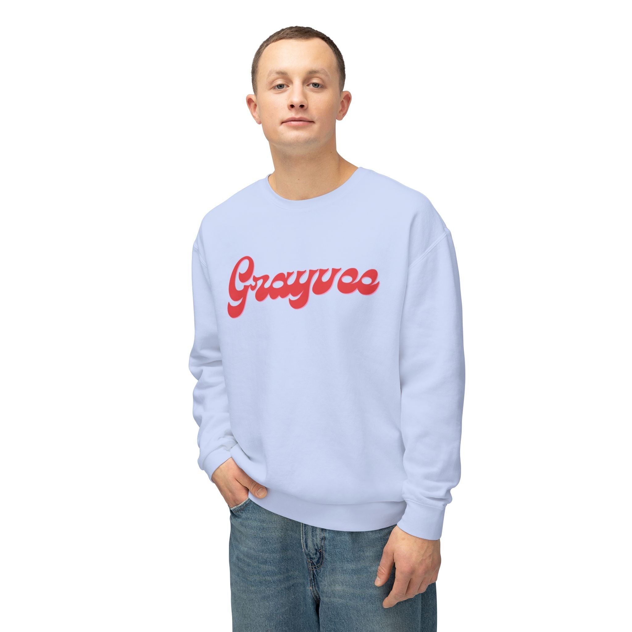 Unisex Lightweight Crewneck Sweatshirt in Charcoal and Cream
