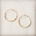 Gold Beaded Texture Hoop Earrings Modern Dainty Jewelry