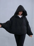 Women's Oversized Fluffy Down Parka - Vibrant Orange Red - Image 7