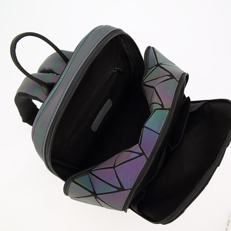 Women's Iridescent Geometric Luminous Backpack - Harajuku - Image 5
