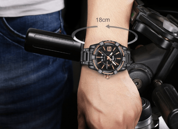 Men's Waterproof Chronograph Watch with Date Display - Modern Metal