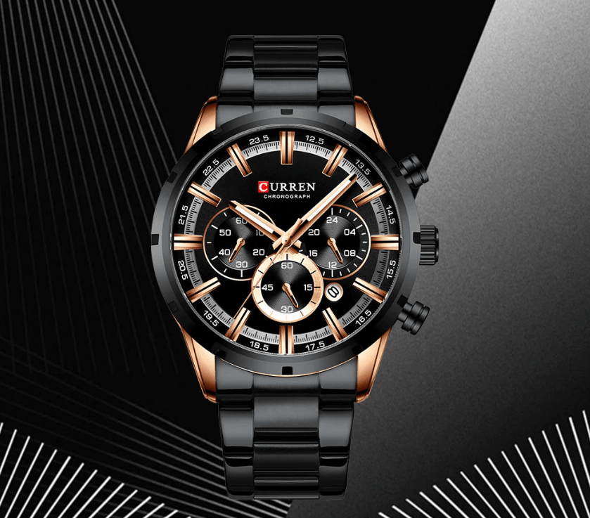 CURREN Men's Waterproof Sport Chronograph Watch with Date Display