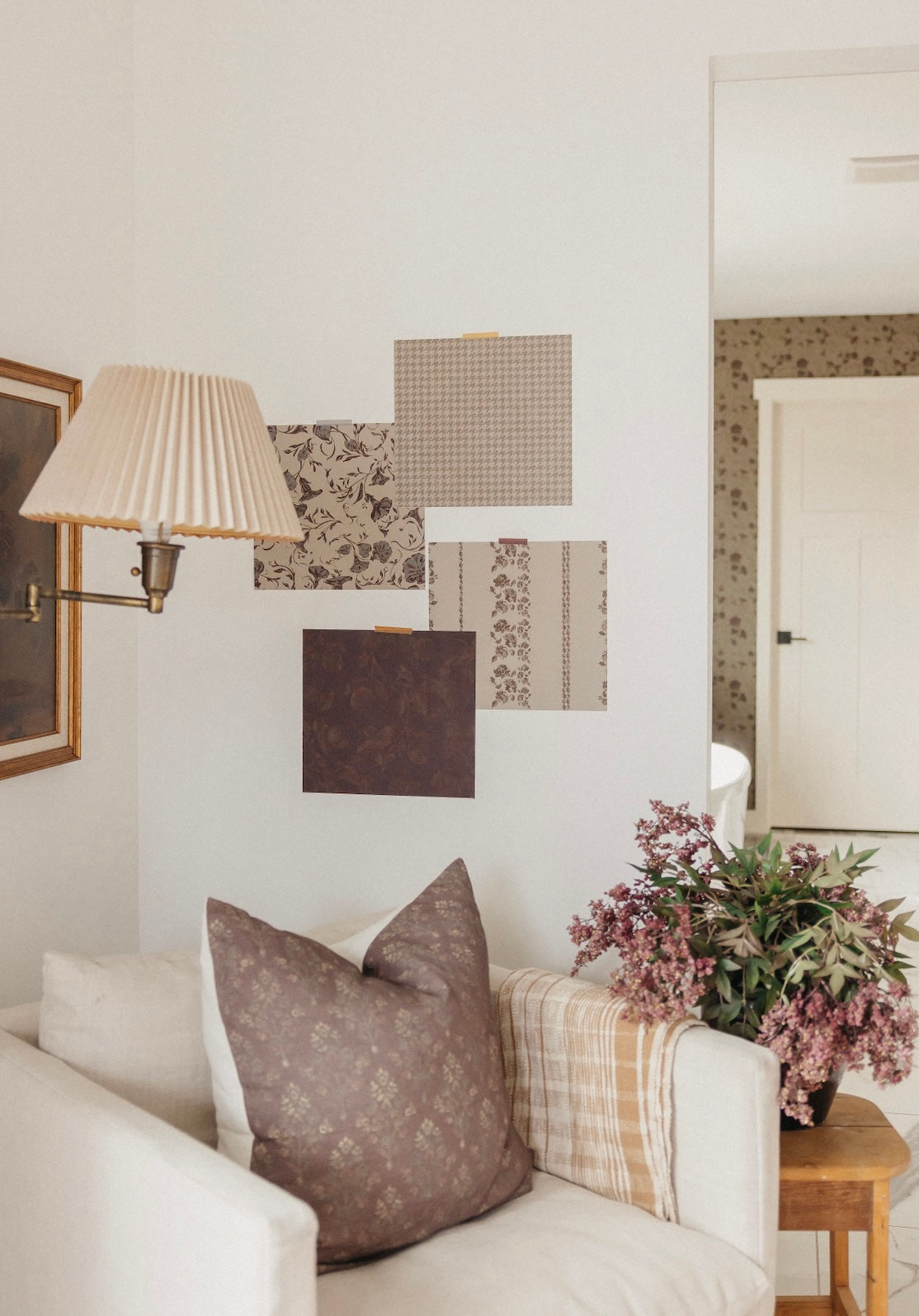 Somerset Fields Nature-Inspired Wallpaper in Taupe and Cream