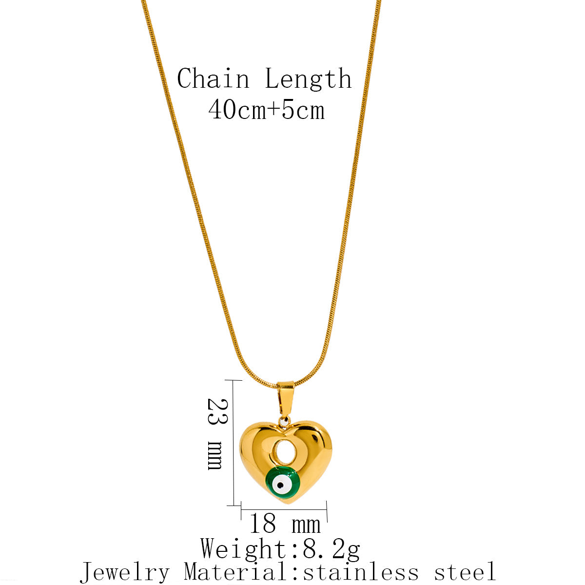 Stainless Steel Geometric Demon Eye Oil-dripping Pendant Necklace