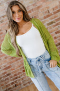 Oversize Crochet Knit Open Cardigan