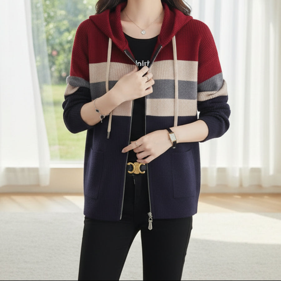 Women's Loose-Fit Wave-Detail Open-Front Cardigan Coat