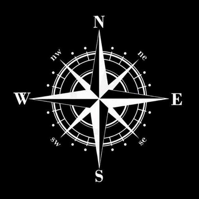 Compass Graphic Vinyl Decal 15cm Waterproof Car Hood Sticker