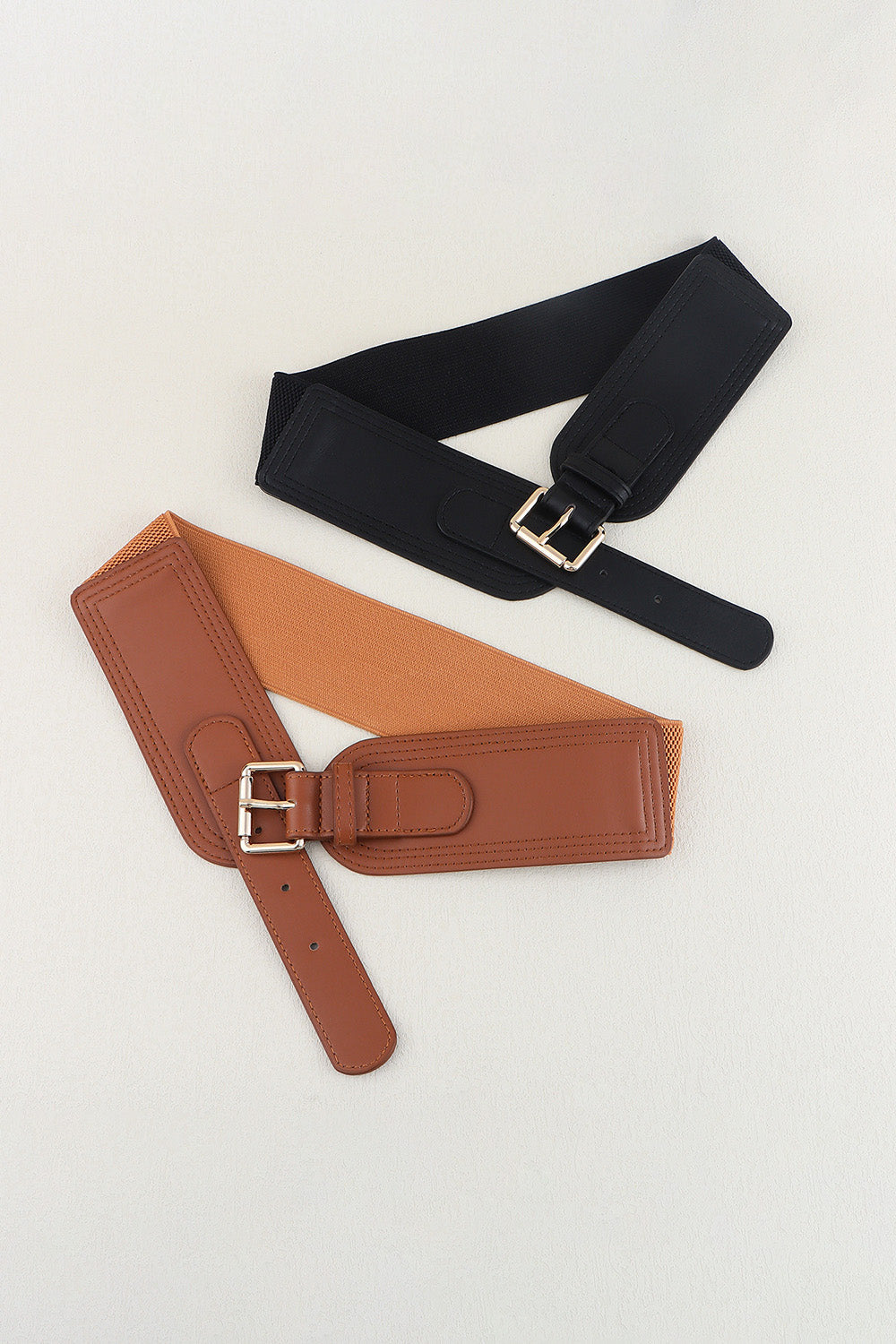 Wide Elastic PU Belt with Buckle for Women Casual Formal Style - Image 11