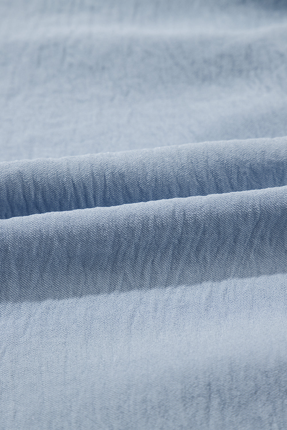 Beau Blue Shirt Collar Button Up Puff Sleeve Tiered Shift Dress