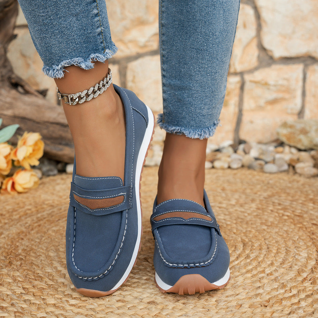 Women Casual Platform Loafers Trendy Comfortable Walking Shoes