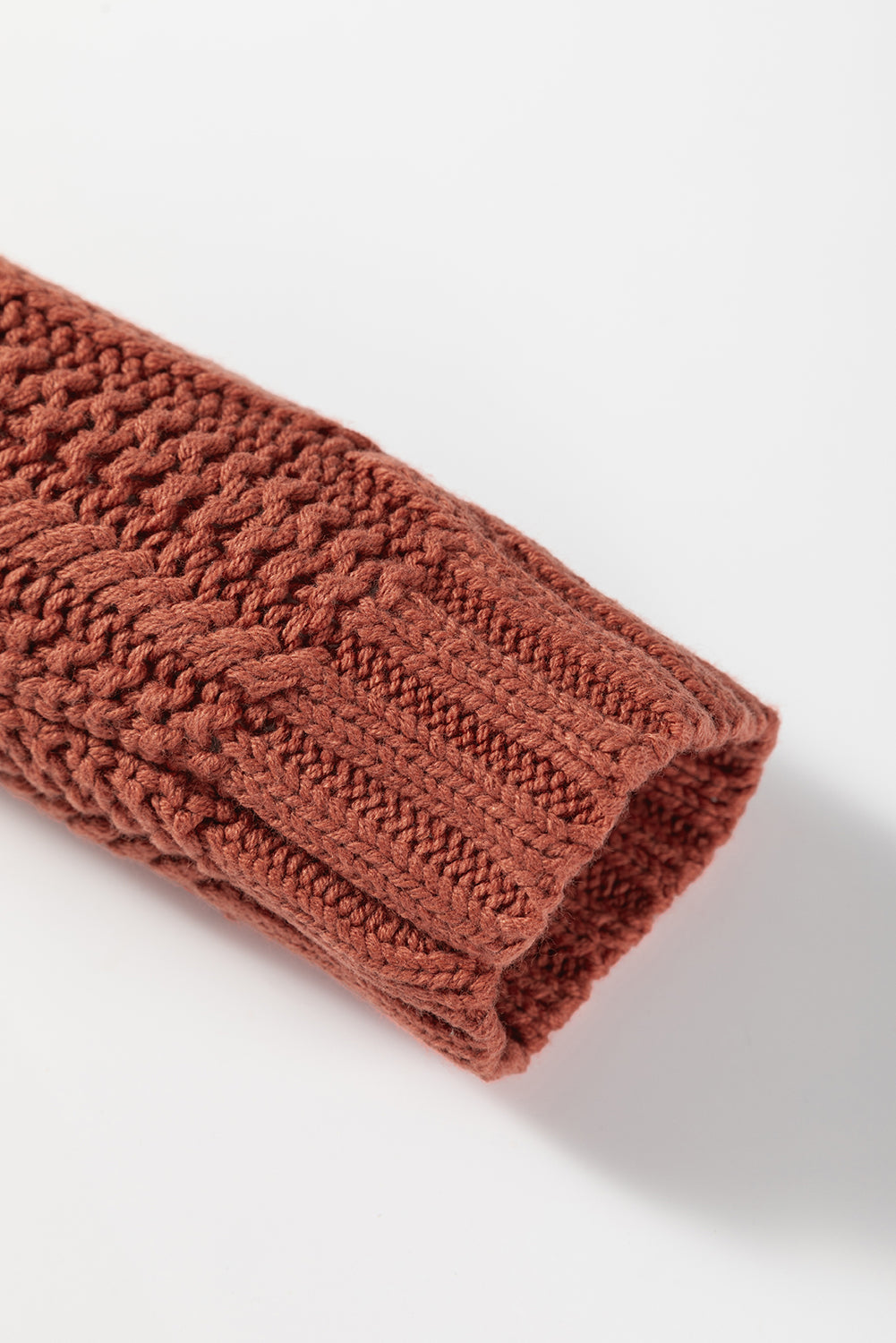 Willaira Slouchy Cable Knit Sweater in Burnt Orange - Image 9