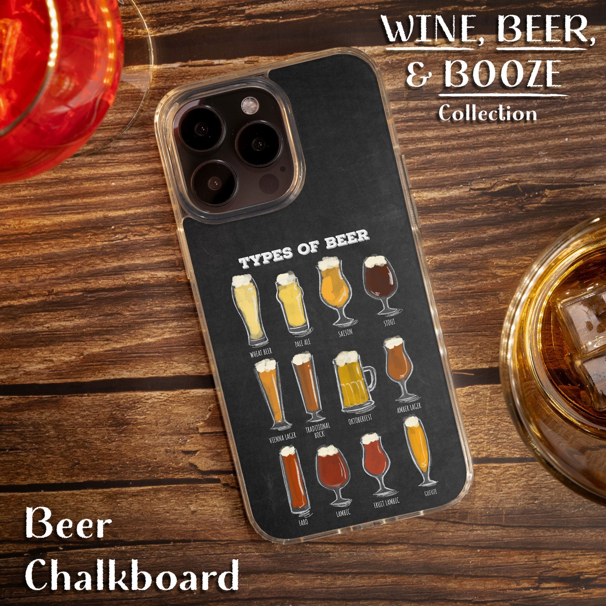 Wine, Beer, & Booze Mag-Safe Case for iPhone 15 Series