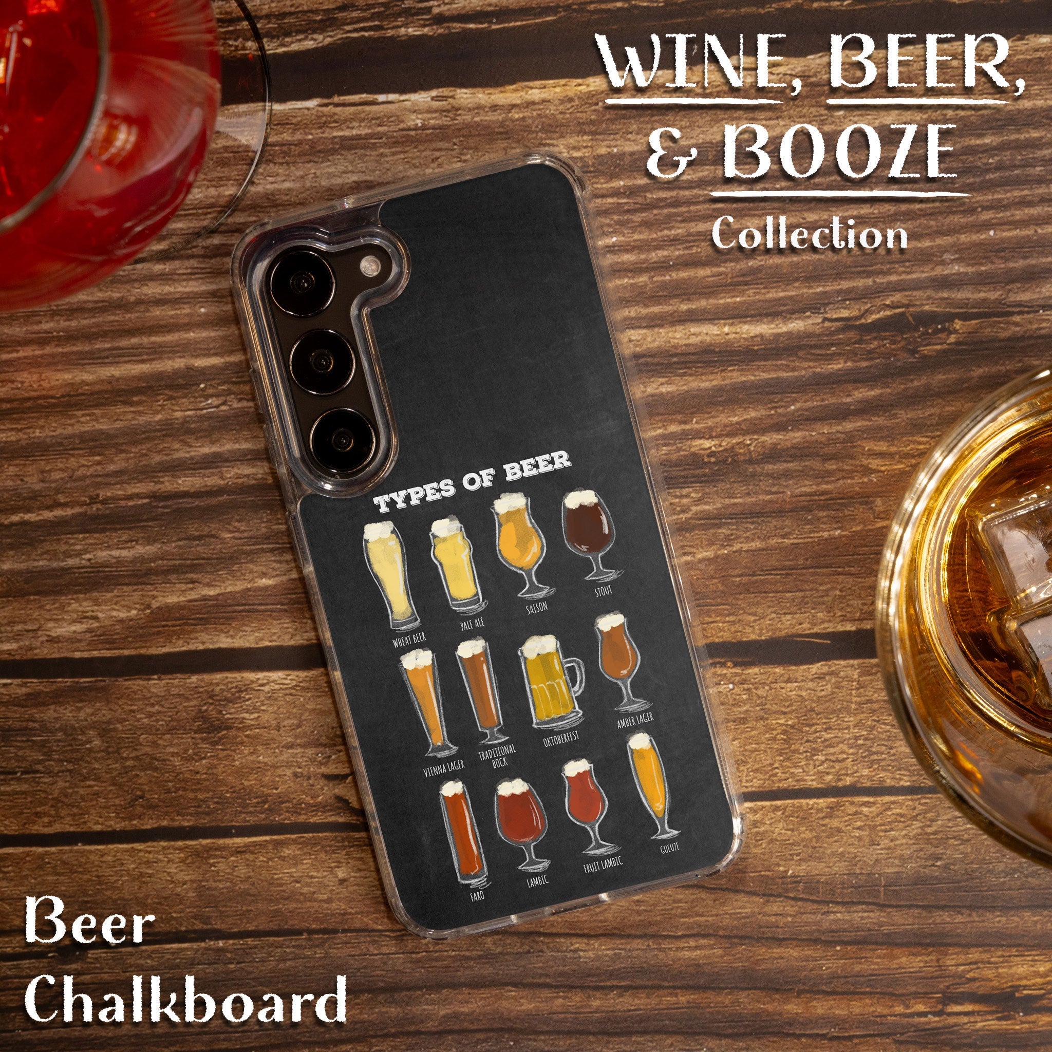Wine, Beer & Booze Print Case for Samsung Galaxy S22, S22+, S22 Ultra
