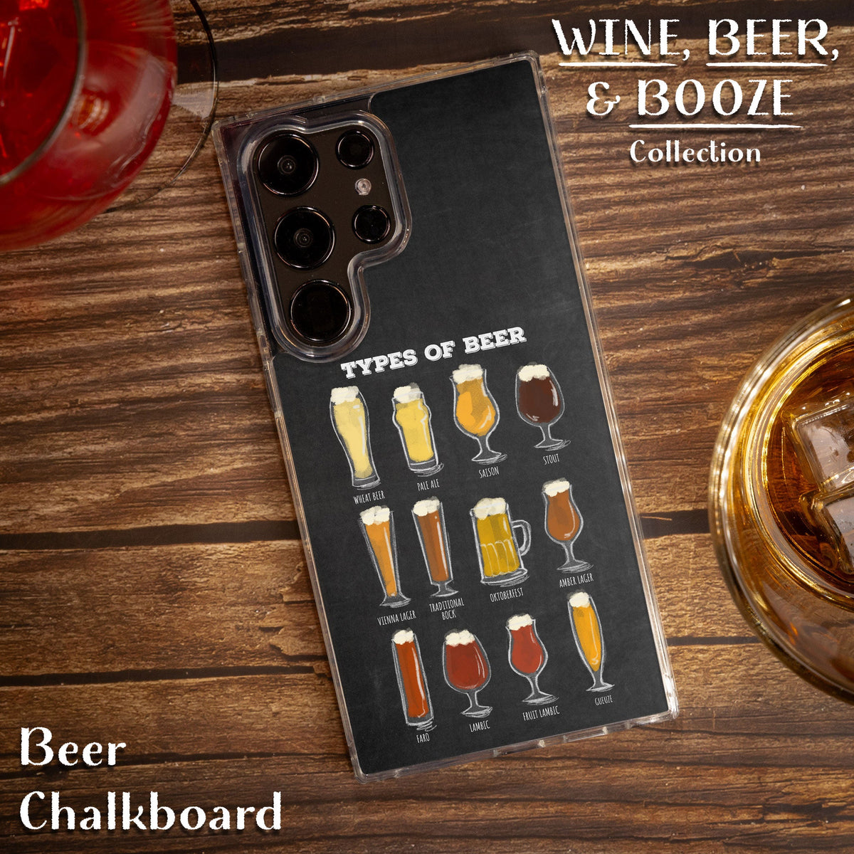 Wine, Beer & Booze Print Case for Samsung Galaxy S22, S22+, S22 Ultra