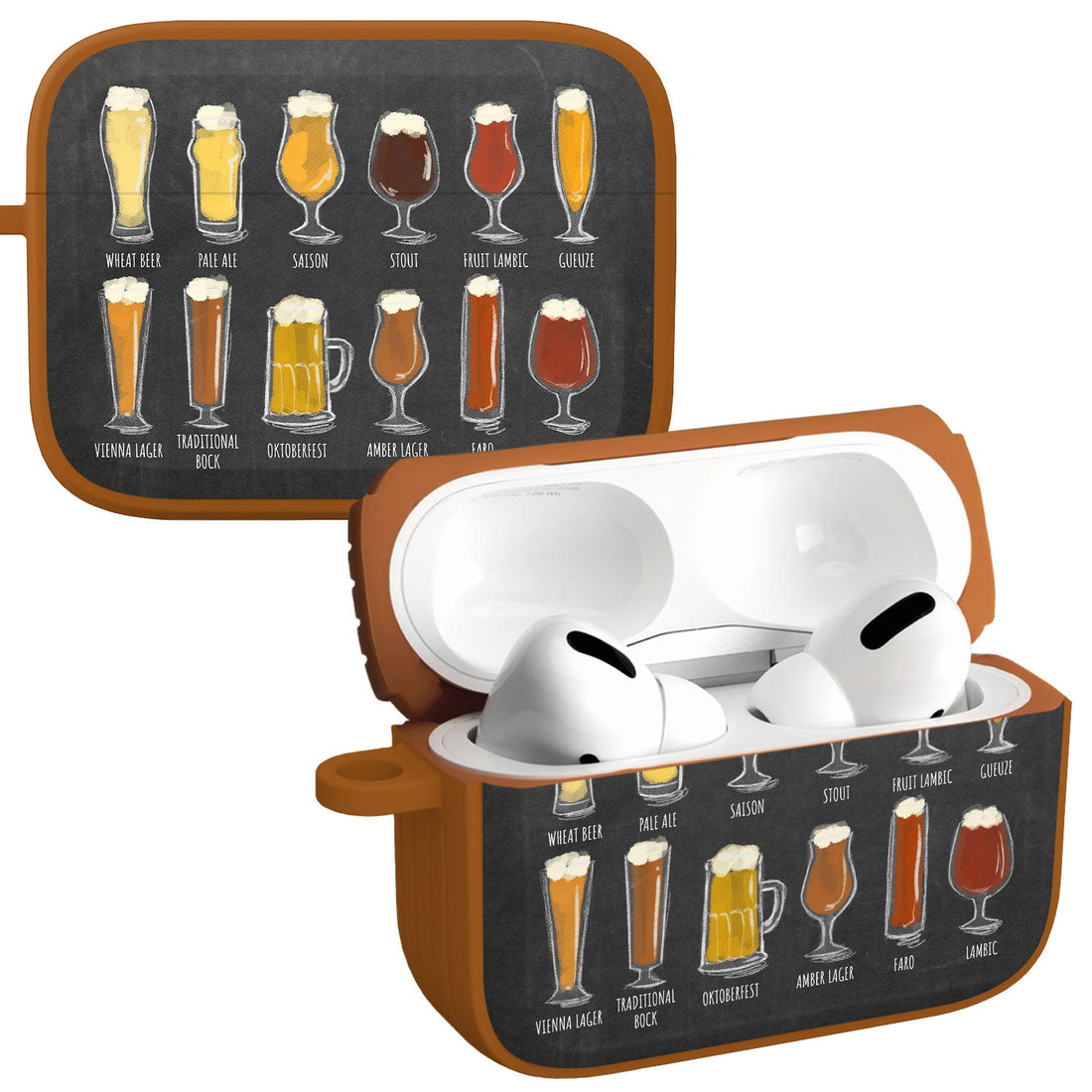 Wine, Beer & Booze AirPods Pro 1 & 2 Protective Case with Carabiner