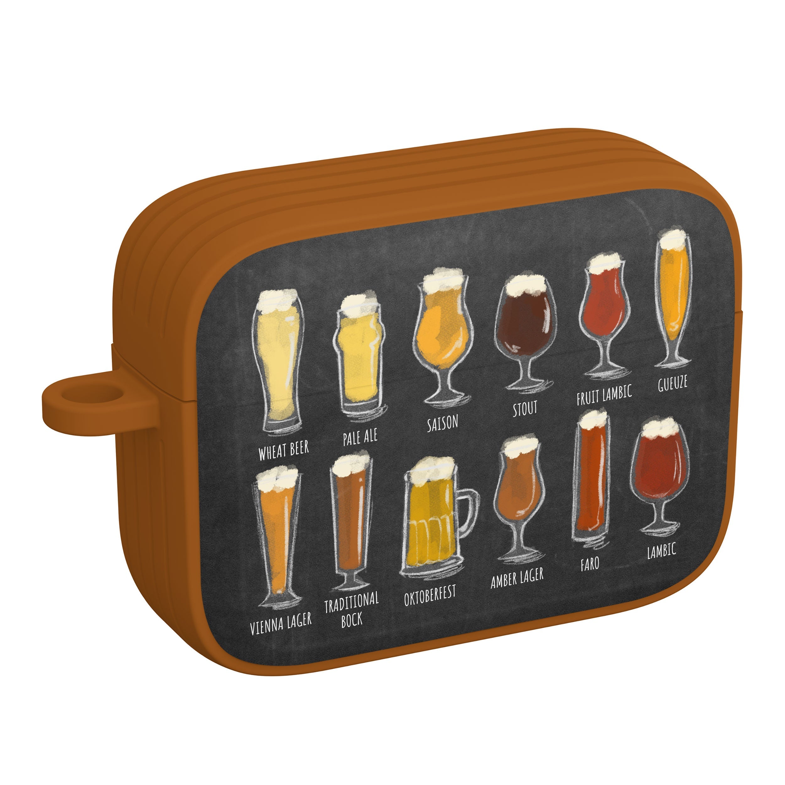 Wine, Beer & Booze AirPods Pro 1 & 2 Protective Case with Carabiner