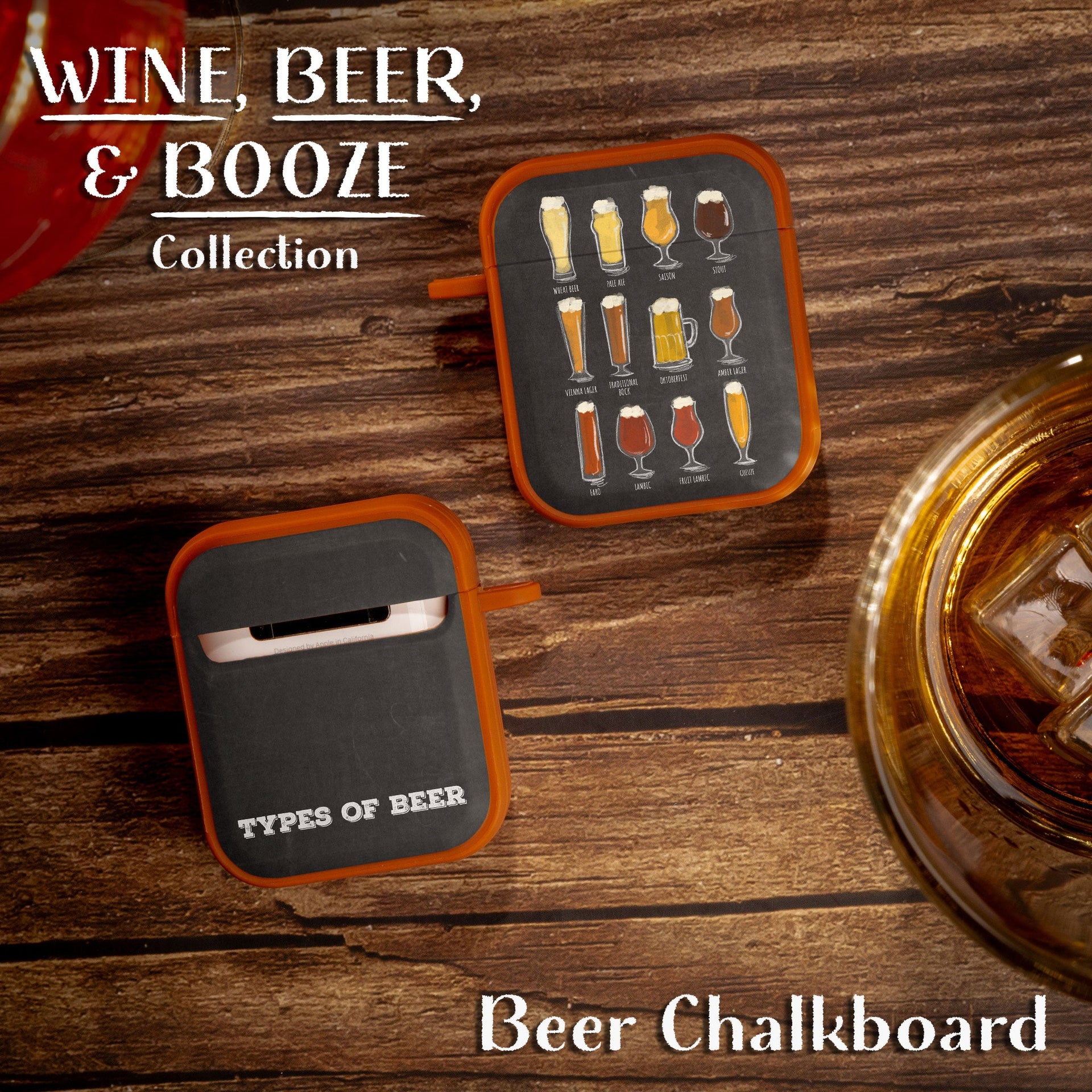 Wine Beer Booze HDX Protective Case for Apple AirPods Gen 1 2