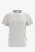 Front and back view of a plain white heavyweight 1601 PFD crewneck t-shirt.