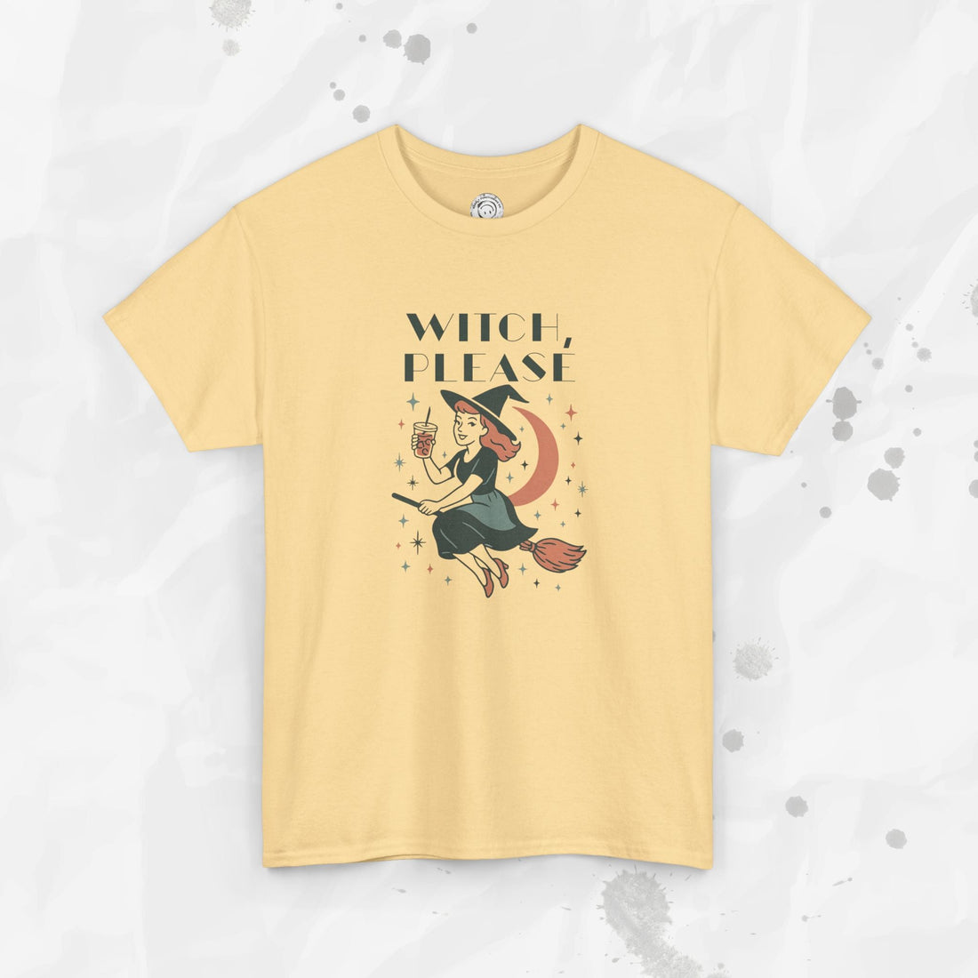 Witch Please Graphic T-Shirt Vintage Style Witchy Crewneck Tee - Image 4