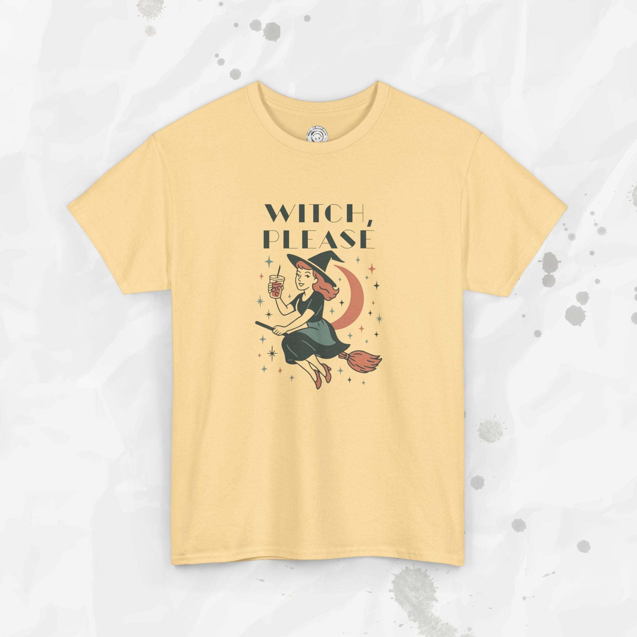 Witch Please Graphic T-Shirt Vintage Style Witchy Crewneck Tee - Image 4
