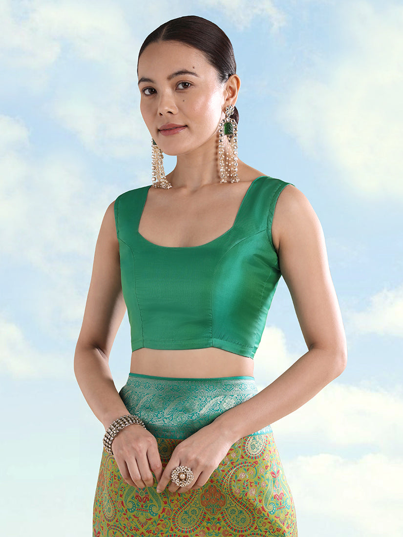 Lemon Green Banarasi Silk Saree with Traditional Paisley Weaves