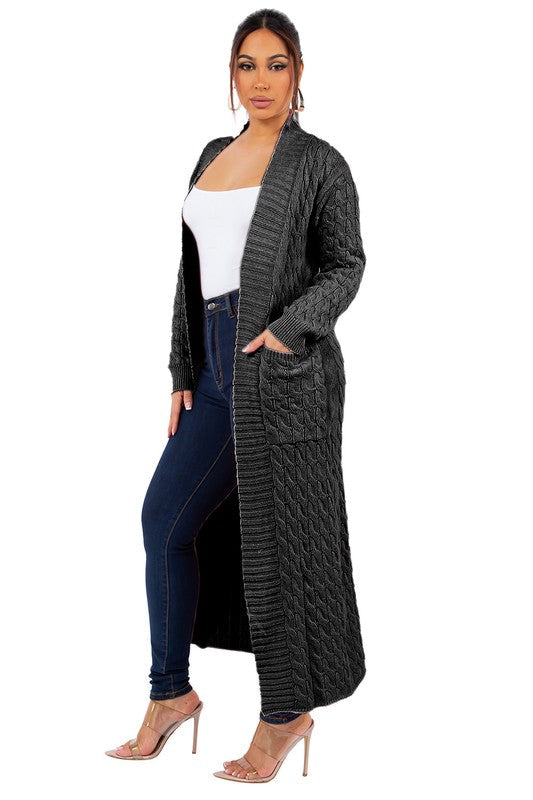 Women's Long Maxi Knit Cardigan | Open Front Sweater