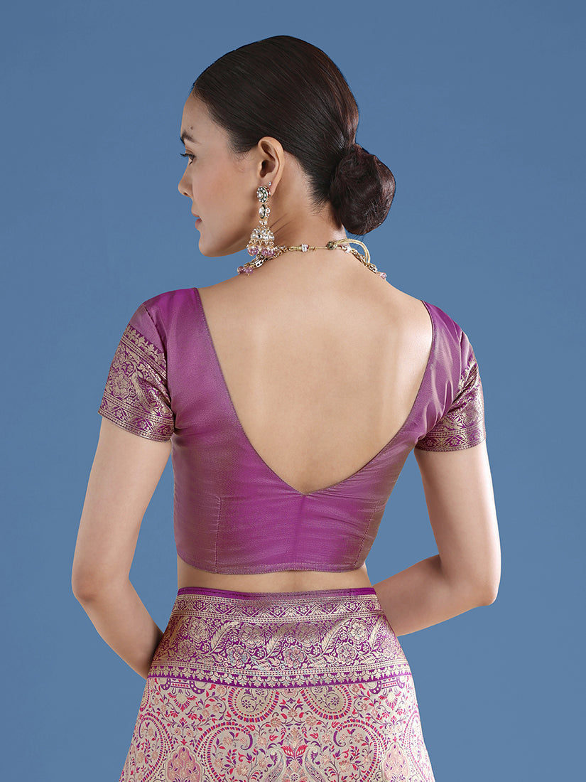 Beige Banarasi Silk Saree With Traditional Paisley Zari Weaves