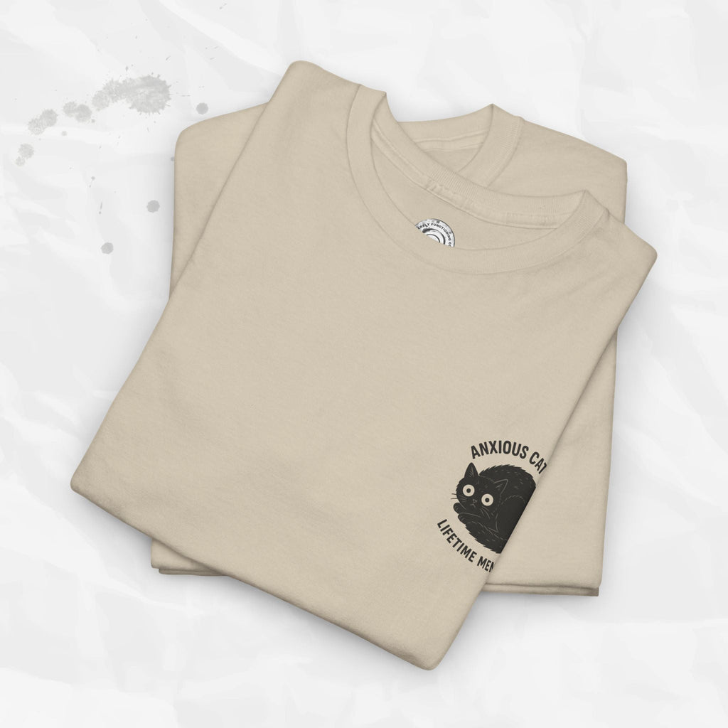 Anxious Cat Club – T-Shirt (Pocket Print)