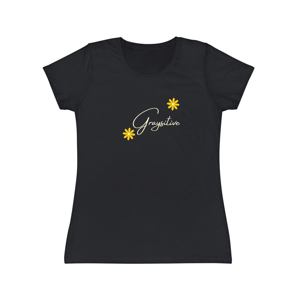 Women's Floral Graphic T-Shirt in Black, Pink, and Gray