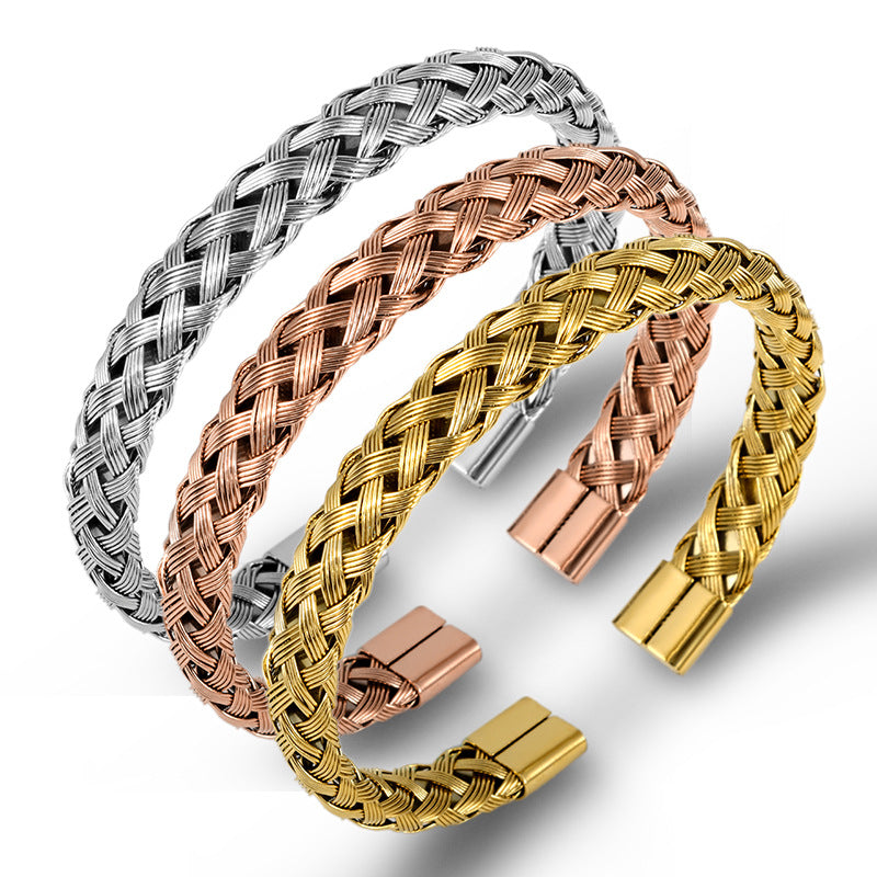 European and American Popular Titanium Steel Couple Bracelet