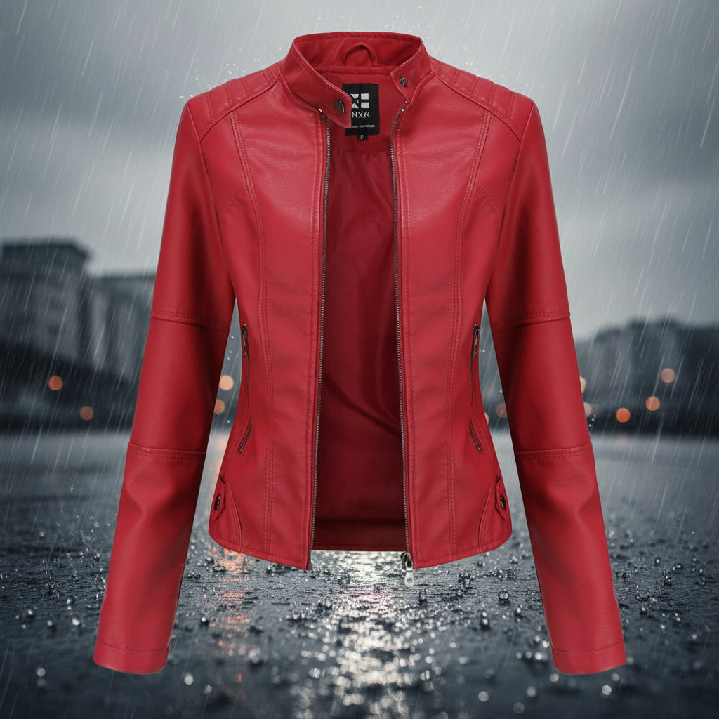 Women's Classic Faux Leather Moto Jacket Chic Streetwear Coat - Image 12