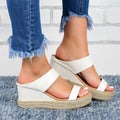 Women's Casual Hemp Platform Wedge Heel Sandals Summer Slides - Image 3