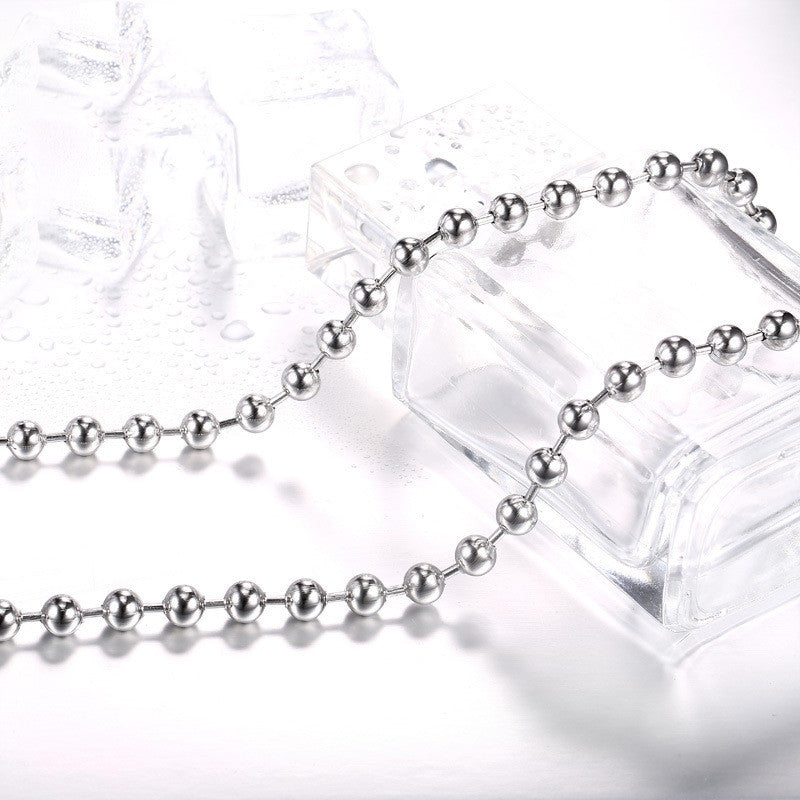 Titanium Steel Round Bead All-Match Pendant