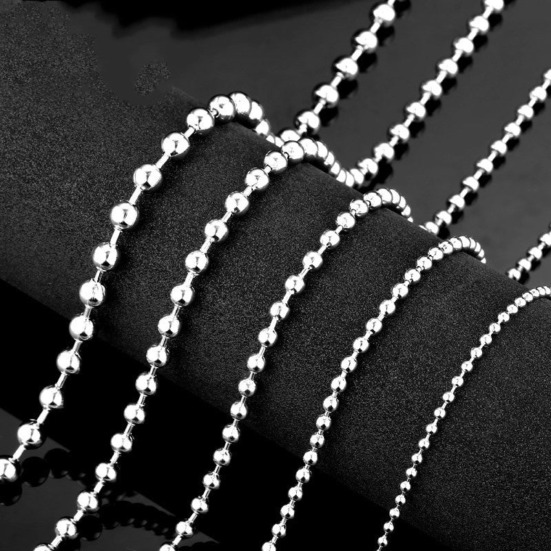 Titanium Steel Round Bead All-Match Pendant