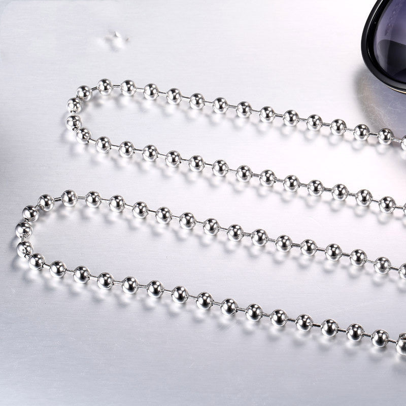 Titanium Steel Round Bead All-Match Pendant
