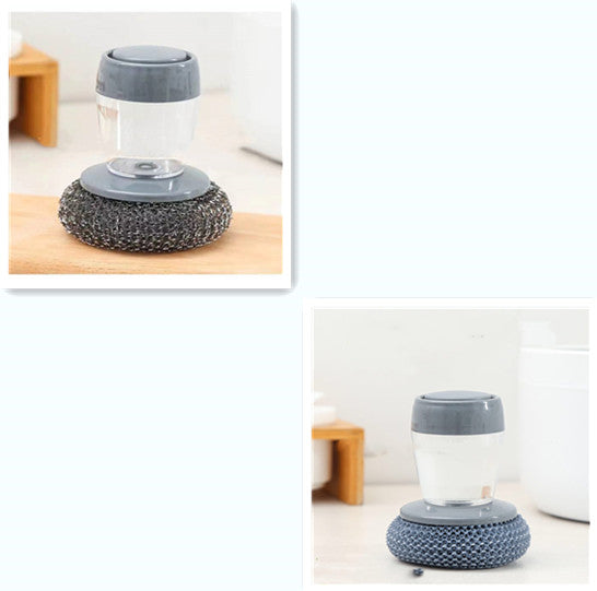 Kitchen Soap Dispensing Palm Brush for Dish Cleaning