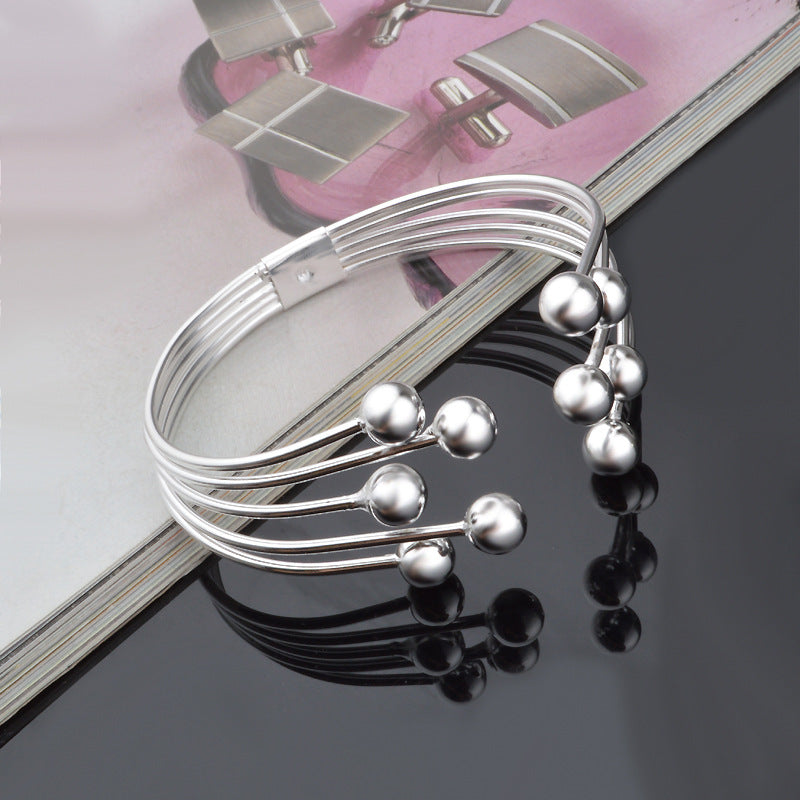 Silver-Plated Inter-Color 8M Bead Bracelet